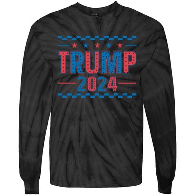 Trump 2024 Political Campaign Theme Tie-Dye Long Sleeve Shirt