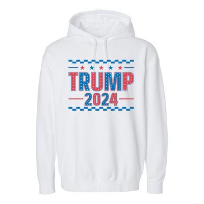 Trump 2024 Political Campaign Theme Garment-Dyed Fleece Hoodie