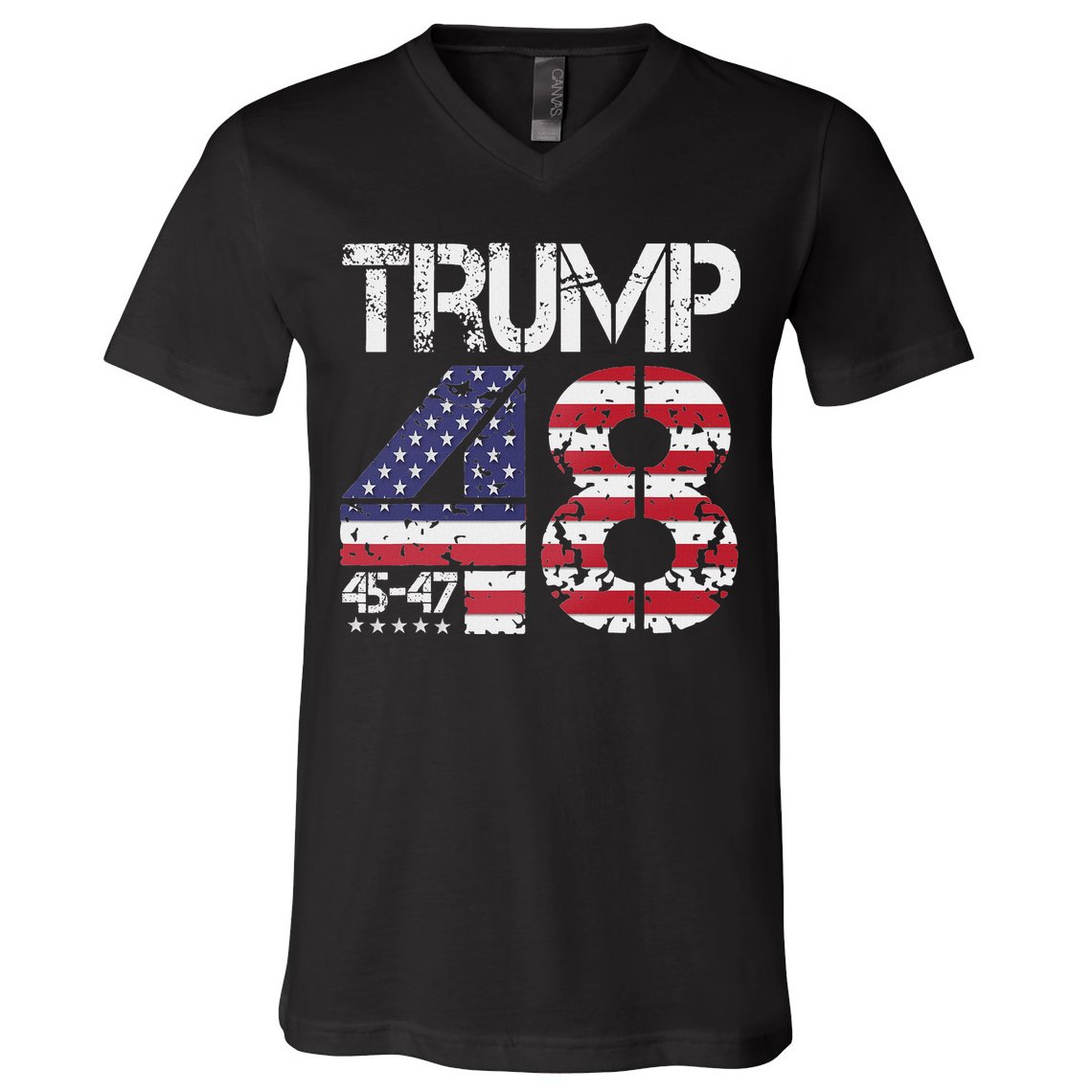 Trump 2028 President 45 47 48 American Flag Trump 2028 V-Neck T-Shirt
