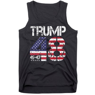Trump 2028 President 45 47 48 American Flag Trump 2028 Tank Top
