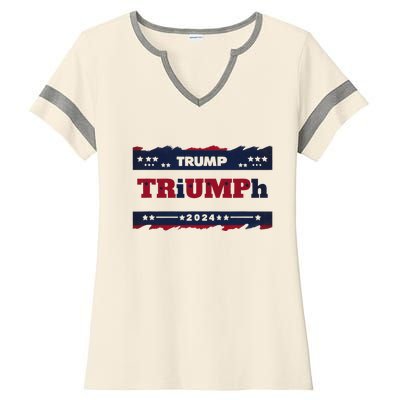 Triumph 2024 Patriotic Trump Ladies Halftime Notch Neck Tee