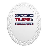 Triumph 2024 Patriotic Trump Ceramic Oval Ornament