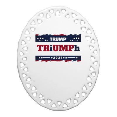 Triumph 2024 Patriotic Trump Ceramic Oval Ornament