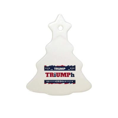 Triumph 2024 Patriotic Trump Ceramic Tree Ornament