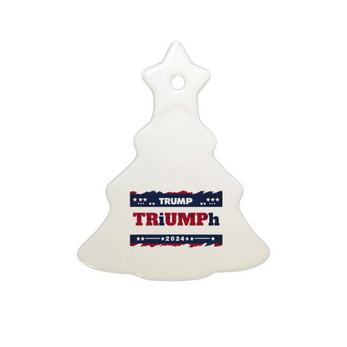 Triumph 2024 Patriotic Trump Ceramic Tree Ornament