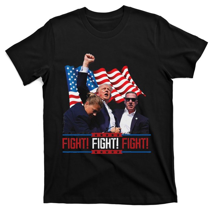 Trump 2024 President Fight Bloodied Fist Pumping Of Legend T-Shirt