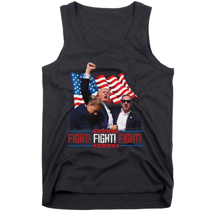 Trump 2024 President Fight Bloodied Fist Pumping Of Legend Tank Top