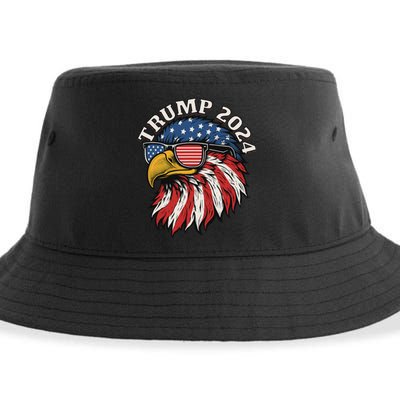 Trump 2024 Patriotic Eagle Sunglasses July 4th Sustainable Bucket Hat