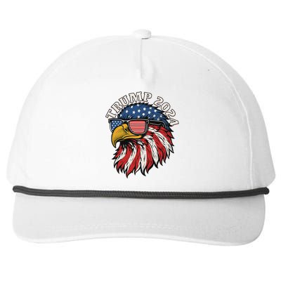 Trump 2024 Patriotic Eagle Sunglasses July 4th Snapback Five-Panel Rope Hat