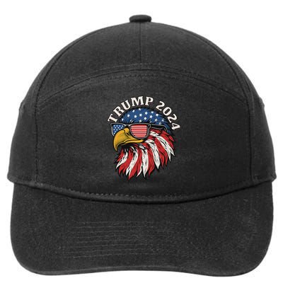 Trump 2024 Patriotic Eagle Sunglasses July 4th 7-Panel Snapback Hat