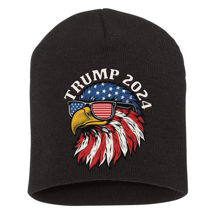 Trump 2024 Patriotic Eagle Sunglasses July 4th Short Acrylic Beanie