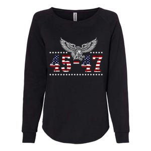 Trump 2024 President 45 And 47 American Flag Trump 2024 Womens California Wash Sweatshirt