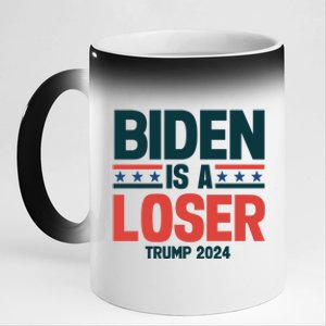 Trump 2024 President Usa Vote Election Biden Is A Loser Gift 11oz Black Color Changing Mug