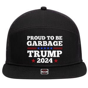 Trump 2024 Proud To Be Garbage Presidential Election 7 Panel Mesh Trucker Snapback Hat