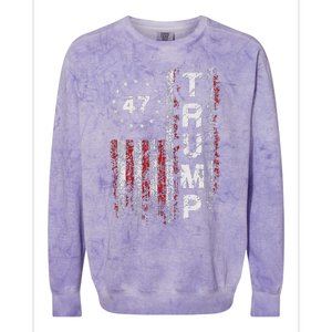 Trump 2024 Pro 47th President Us Flag Colorblast Crewneck Sweatshirt