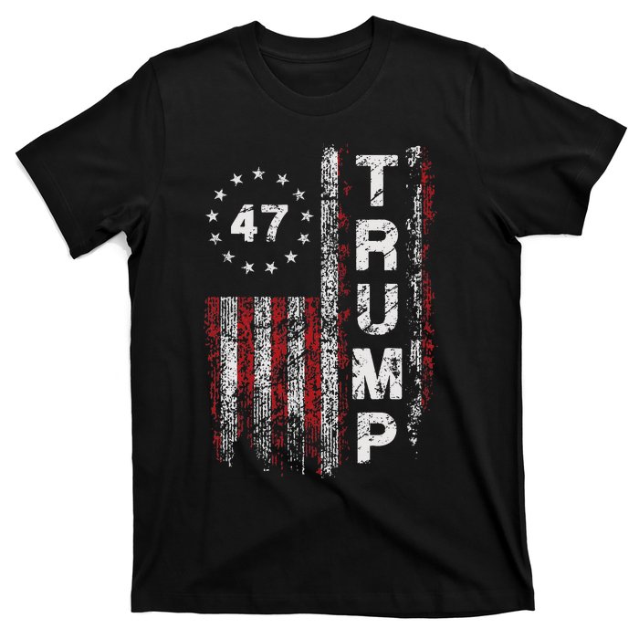 Trump 2024 Pro 47th President Us Flag T-Shirt