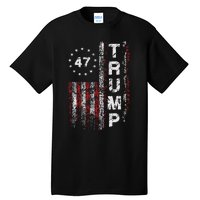 Trump 2024 Pro 47th President Us Flag Tall T-Shirt