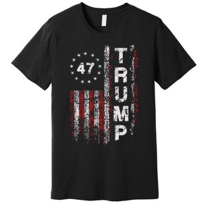 Trump 2024 Pro 47th President Us Flag Premium T-Shirt