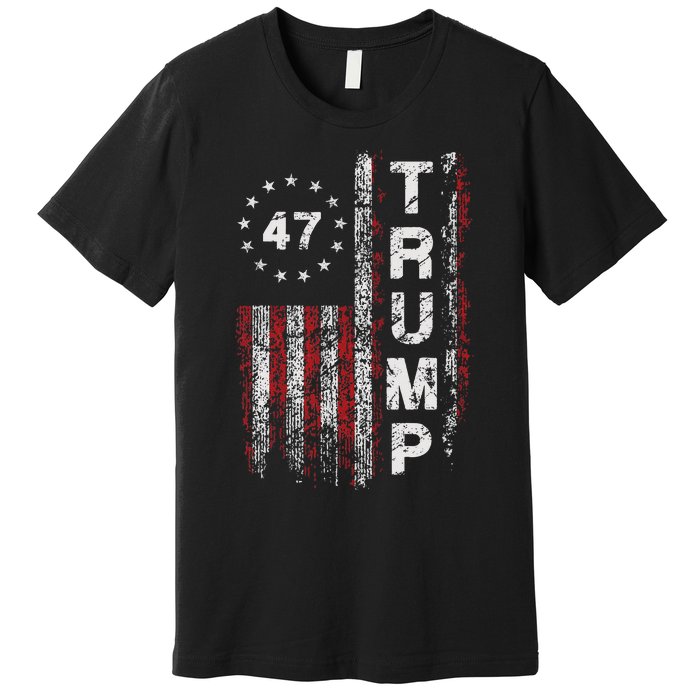 Trump 2024 Pro 47th President Us Flag Premium T-Shirt