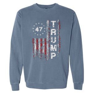 Trump 2024 Pro 47th President Us Flag Garment-Dyed Sweatshirt