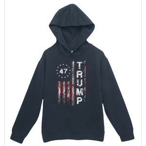 Trump 2024 Pro 47th President Us Flag Urban Pullover Hoodie