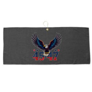 Trump 2024 President 45 And 47 American Flag Trump 2024 Large Microfiber Waffle Golf Towel