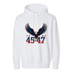 Trump 2024 President 45 And 47 American Flag Trump 2024 Garment-Dyed Fleece Hoodie