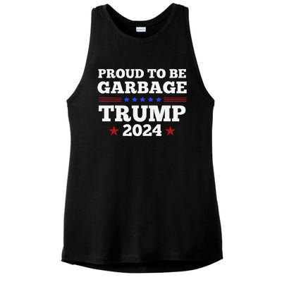 Trump 2024 Proud To Be Garbage Presidential Election Gift Ladies PosiCharge Tri-Blend Wicking Tank