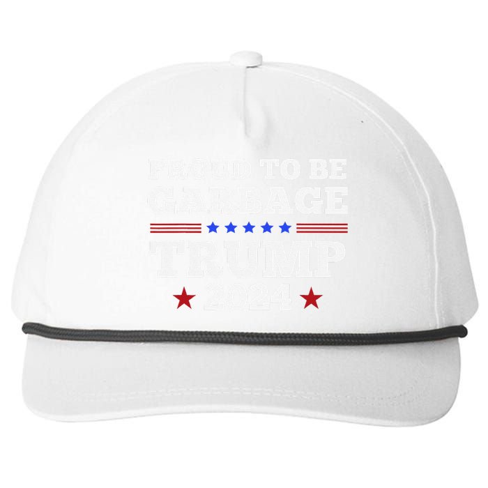 Trump 2024 Proud To Be Garbage Presidential Election Gift Snapback Five-Panel Rope Hat