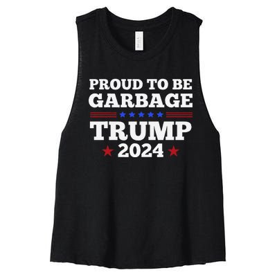 Trump 2024 Proud To Be Garbage Presidential Election Gift Women's Racerback Cropped Tank