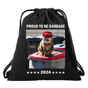 Trump 2024 Proud To Be Garbage Crew Trump’S Supporters Funny Drawstring Bag