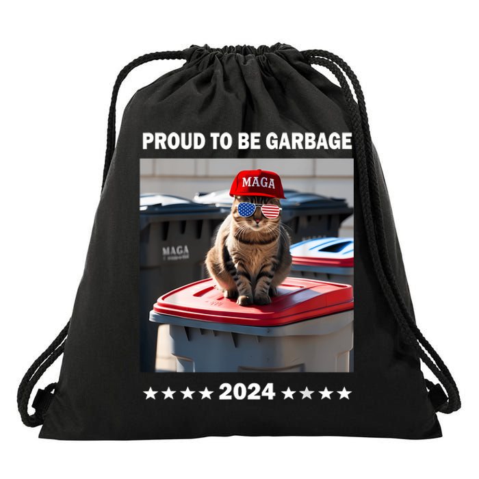 Trump 2024 Proud To Be Garbage Crew Trump’S Supporters Funny Drawstring Bag