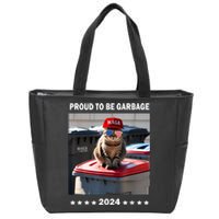 Trump 2024 Proud To Be Garbage Crew Trump’S Supporters Funny Zip Tote Bag