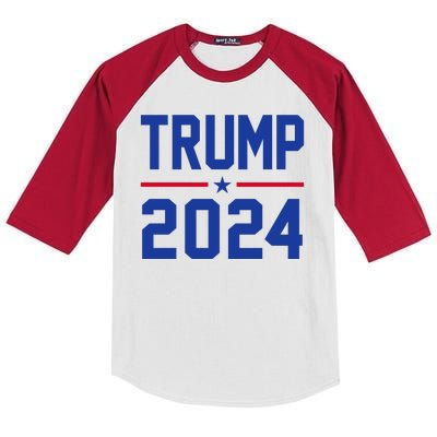 Trump 2024 Political Republican Kids Colorblock Raglan Jersey