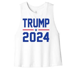 Trump 2024 Political Republican Women's Racerback Cropped Tank