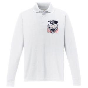 Trump 2024 Pro Trump Republican Performance Long Sleeve Polo