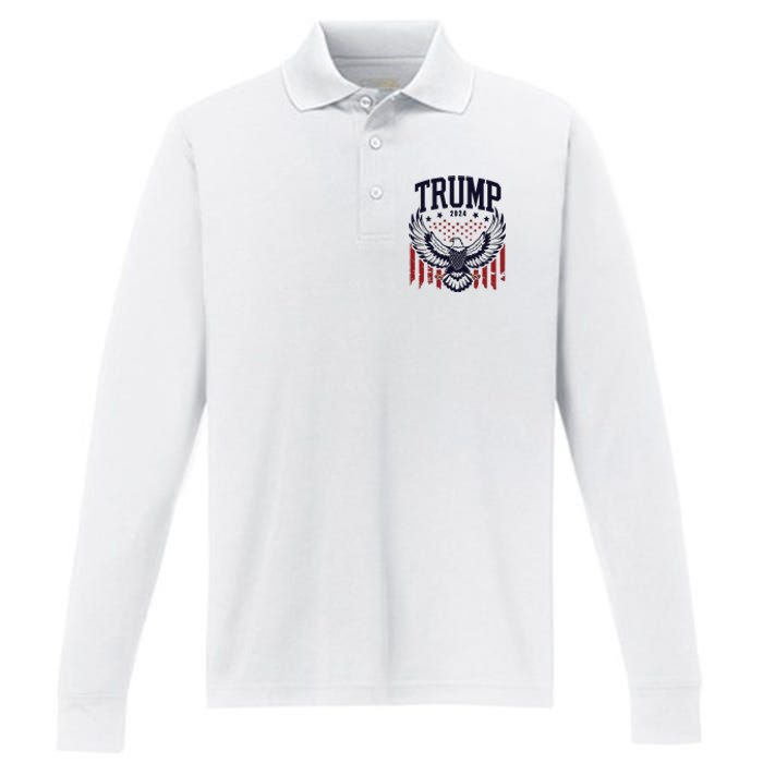 Trump 2024 Pro Trump Republican Performance Long Sleeve Polo