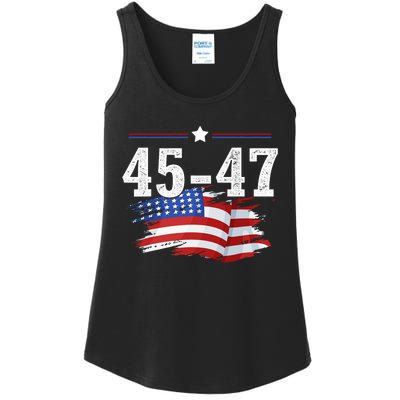 Trump 2024 President 45 And 47 American Flag Trump 2024 Ladies Essential Tank