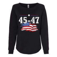 Trump 2024 President 45 And 47 American Flag Trump 2024 Womens California Wash Sweatshirt