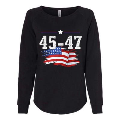 Trump 2024 President 45 And 47 American Flag Trump 2024 Womens California Wash Sweatshirt