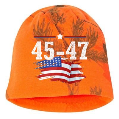 Trump 2024 President 45 And 47 American Flag Trump 2024 Kati - Camo Knit Beanie