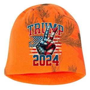 Trump 2024 Peace Sign Kati - Camo Knit Beanie