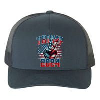 Trump 2024 Peace Sign Yupoong Adult 5-Panel Trucker Hat