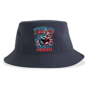 Trump 2024 Peace Sign Sustainable Bucket Hat