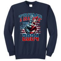 Trump 2024 Peace Sign Tall Sweatshirt