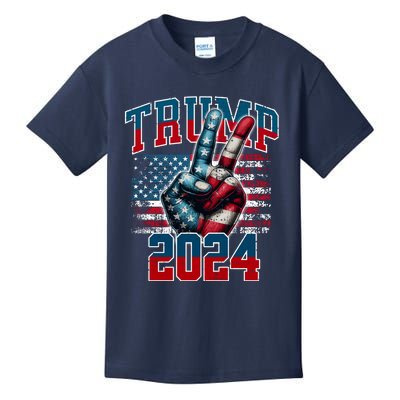 Trump 2024 Peace Sign Kids T-Shirt