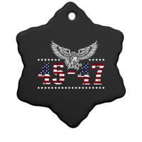 Trump 2024 President 45 And 47 American Flag Trump 2024 Ceramic Star Ornament