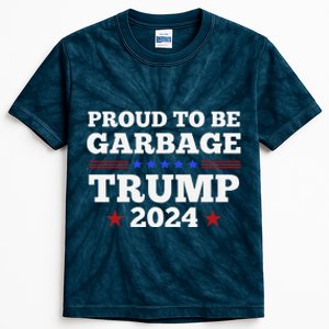 Trump 2024 Proud To Be Garbage Presidential Election Kids Tie-Dye T-Shirt