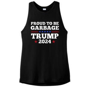 Trump 2024 Proud To Be Garbage Presidential Election Ladies PosiCharge Tri-Blend Wicking Tank