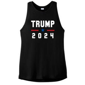 Trump 2024 | Pro Trump | Pro America | Republican Shirt | Patriotic Gifts Ladies PosiCharge Tri-Blend Wicking Tank